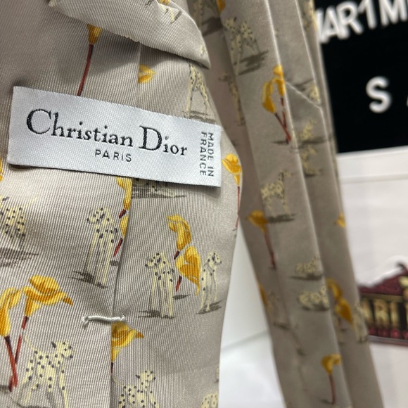 Christian Dior Silk Necktie , tan color. - Picture 3 of 7